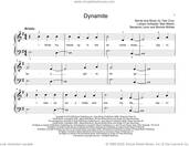 Cover icon of Dynamite sheet music for piano solo (elementary) by Taio Cruz, John Thompson, Benjamin Levin, Bonnie McKee, Lukasz Gottwald and Max Martin, beginner piano (elementary)
