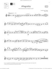 Cover icon of Allegretto (from Sonata, Op. 167) (Grade 7 List B2 from the ABRSM Clarinet syllabus from 2022) sheet music for clarinet solo by Camille Saint-Saens, classical score, intermediate skill level
