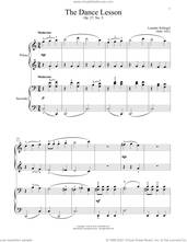Cover icon of The Dance Lesson, Op. 27, No. 5 sheet music for piano four hands by Leander Schlegel, Bradley Beckman and Carolyn True, classical score, intermediate skill level