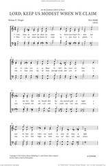 Cover icon of Lord, Keep Us Modest When We Claim sheet music for choir (SATB: soprano, alto, tenor, bass) by Nico Muhly, classical score, intermediate skill level