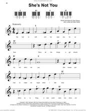 Cover icon of She's Not You sheet music for piano solo by Elvis Presley, Doc Pomus, Jerry Leiber and Mike Stoller, beginner skill level