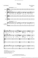 Cover icon of Names sheet music for choir (SATB: soprano, alto, tenor, bass) by Russell Horton, Harold Rosenbaum and Carl Sandburg, intermediate skill level