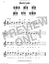 Cover icon of Aura Lee sheet music for piano solo by George R. Poulton and W.W. Fosdick, classical score, beginner skill level