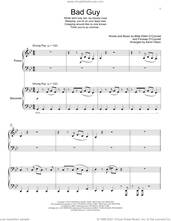 Cover icon of bad guy (arr. Kevin Olson) sheet music for piano four hands by Billie Eilish and Kevin Olson, intermediate skill level