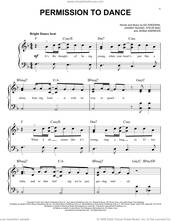 Cover icon of Permission To Dance sheet music for piano solo by BTS, Ed Sheeran, Jenna Andrews, Johnny McDaid and Steve Mac, easy skill level
