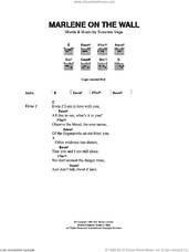 Cover icon of Marlene On The Wall sheet music for guitar (chords) by Suzanne Vega, intermediate skill level