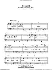 Cover icon of Songbird, (easy) sheet music for piano solo by Eva Cassidy and Christine McVie, easy skill level