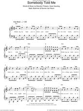 Cover icon of Somebody Told Me sheet music for piano solo by The Killers, Brandon Flowers, Dave Keuning, Mark Stoermer and Ronnie Van Nucci, easy skill level