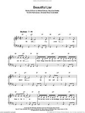 Cover icon of Beautiful Liar sheet music for piano solo by Beyonce, Shakira, Amanda Ghost, Ian Dench, Mikkel Eriksen and Tor Erik Hermansen, easy skill level