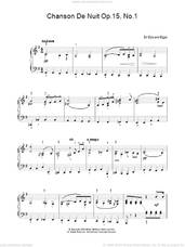 Cover icon of Chanson De Nuit Op.15, No.1, (easy) sheet music for piano solo by Edward Elgar, classical score, easy skill level