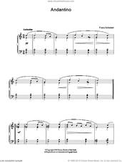 Cover icon of Andantino sheet music for piano solo by Franz Schubert, classical score, easy skill level