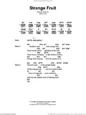 Cover icon of Strange Fruit sheet music for guitar (chords) by Jeff Buckley, Billie Holiday and Lewis Allan, intermediate skill level