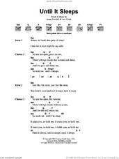 Cover icon of Until It Sleeps sheet music for guitar (chords) by Metallica, James Hetfield and Lars Ulrich, intermediate skill level