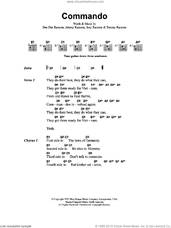 Cover icon of Commando sheet music for guitar (chords) by Metallica, Dee Dee Ramone, Joey Ramone, Johnny Ramone and Tommy Ramone, intermediate skill level