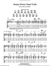Cover icon of Always Where I Need To Be sheet music for guitar (tablature) by The Kooks and Luke Pritchard, intermediate skill level