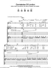 Cover icon of Cemeteries Of London sheet music for guitar (tablature) by Coldplay, Chris Martin, Guy Berryman, Jon Buckland, Jon Hopkins and Will Champion, intermediate skill level