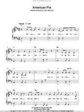 Cover icon of American Pie sheet music for piano solo by Madonna and Don McLean, easy skill level