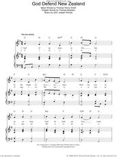 Cover icon of God Defend New Zealand (New Zealand National Anthem) sheet music for voice, piano or guitar by John Joseph Woods, Thomas Bracken and Tim Smith, intermediate skill level