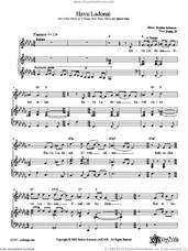Cover icon of Havu Ladonai sheet music for choir (2-Part) by Robbie Solomon, intermediate duet