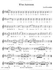Cover icon of R'tse Asirosom sheet music for voice and piano (Solo ) by Yossele Rosenblatt, intermediate skill level