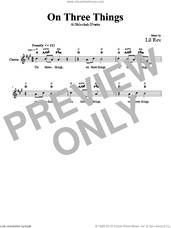 Cover icon of On Three Things sheet music for voice and other instruments (fake book) by Lil Rev, intermediate skill level