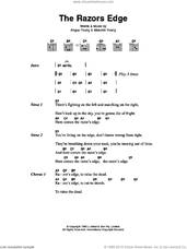Cover icon of The Razor's Edge sheet music for guitar (chords) by AC/DC, Angus Young and Malcolm Young, intermediate skill level