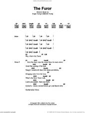 Cover icon of The Furor sheet music for guitar (chords) by AC/DC, Angus Young and Malcolm Young, intermediate skill level