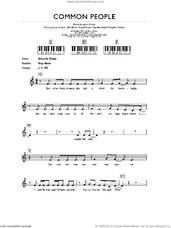 Cover icon of Common People sheet music for piano solo (chords, lyrics, melody) by Pulp, Candida Doyle, Jarvis Cocker, Nick Banks, Russell Senior and Stephen Mackey, intermediate piano (chords, lyrics, melody)