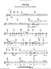 Cover icon of This Boy sheet music for voice and other instruments (fake book) by The Beatles, John Lennon and Paul McCartney, intermediate skill level