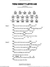 Cover icon of You Don't Love Me sheet music for guitar (chords) by The Kooks, Hugh Harris, Luke Pritchard, Max Rafferty and Paul Garred, intermediate skill level