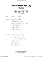 Cover icon of Never Make Me Cry sheet music for guitar (chords) by Fleetwood Mac and Christine McVie, intermediate skill level