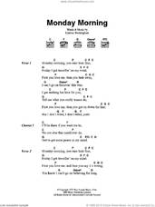 Cover icon of Monday Morning sheet music for guitar (chords) by Fleetwood Mac and Lindsey Buckingham, intermediate skill level