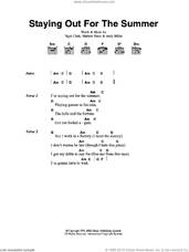 Cover icon of Staying Out For The Summer sheet music for guitar (chords) by Dodgy, Andy Miller, Mathew Priest and Nigel Clark, intermediate skill level