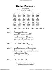 Cover icon of Under Pressure sheet music for guitar (chords) by David Bowie, Brian May, Freddie Mercury, John Deacon and Roger Taylor, intermediate skill level