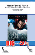 Cover icon of Man of Steel, Part 1 sheet music for marching band (full score) by Hans Zimmer and Michael Story, intermediate skill level