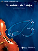 Cover icon of Sinfonia No. 9 in C Major sheet music for string orchestra (full score) by Felix Mendelssohn-Bartholdy, classical score, intermediate skill level
