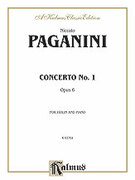Cover icon of Concerto No. 1 in D Major, Op. 6 (COMPLETE) sheet music for violin and piano by Niccol Paganini, classical score, intermediate skill level