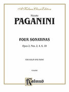 Cover icon of Four Sonatinas, Op. 2, Nos. 2, 4, 6, 10 (COMPLETE) sheet music for violin and piano by Niccol Paganini, classical score, intermediate skill level