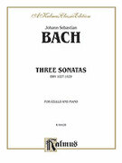 Cover icon of Three Sonatas for Viola da Gamba, BWV 1027-29 (COMPLETE) sheet music for cello and piano by Johann Sebastian Bach, classical score, intermediate skill level