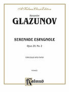 Cover icon of Serenade Espagnole, Op. 20, No. 2 (COMPLETE) sheet music for cello and piano by Alexander Konstantinovich Glazunov and Alexander Konstantinovich Glazunov, classical score, intermediate skill level