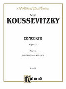 Cover icon of Concerto, Op. 3 (COMPLETE) sheet music for double-bass and piano by Serge Koussevitzky, classical score, intermediate skill level