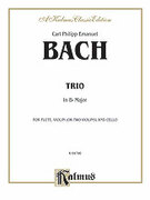 Cover icon of Trio in B flat (COMPLETE) sheet music for violin, flute (or 2nd violin) and cello by Carl Philip Emanuel Bach and Carl Philip Emanuel Bach, classical score, intermediate skill level
