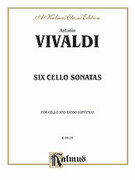 Cover icon of Six Sonatas for Cello and Basso Continuo (COMPLETE) sheet music for cello and piano (or 2nd cello) by Antonio Vivaldi, classical score, intermediate skill level
