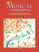 Cover icon of Musical Impressions, Book 1: 11 Solos in a Variety of Styles for Early Elementary to Elementary Pianists sheet music for piano solo by Martha Mier, intermediate skill level