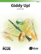 Cover icon of Giddy Up! sheet music for concert band (full score) by Michael Swank, intermediate skill level