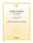 Cover icon of Ave verum sheet music for two sopranos (soprano/alto) and organ by Camille Saint-Saens, classical score, easy skill level
