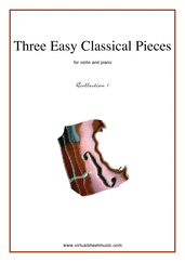 Three Easy Pieces (coll.1) for violin and piano - antonin dvorak violin sheet music