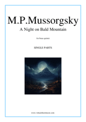 Cover icon of A Night on Bald Mountain (parts) sheet music for brass quintet by Modest Petrovic Mussorgsky, classical score, intermediate/advanced skill level