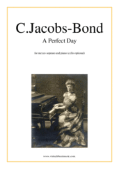 Cover icon of A Perfect Day sheet music for mezzo soprano and piano (cello optional) by Carrie Jacobs-Bond, classical wedding score, easy skill level