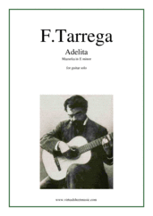 Cover icon of Adelita, Mazurka in E minor sheet music for guitar solo by Francisco Tarrega, classical score, intermediate skill level